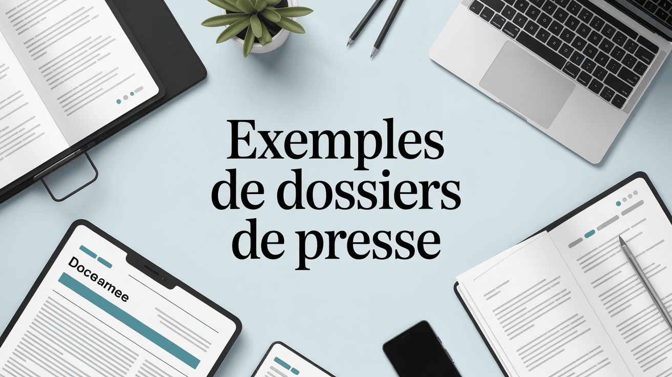 Composition professionnelle de documents de presse sur bureau