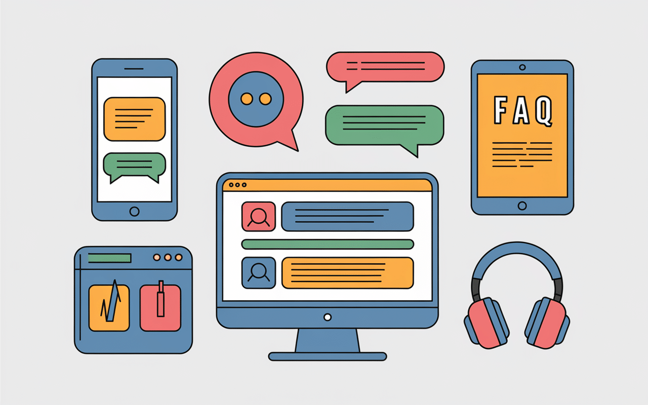 Support digital outils communication smartphone chat FAQ