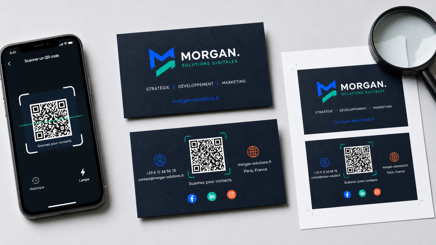 QR code carte de visite gratuit : vCard ou URL à scanner