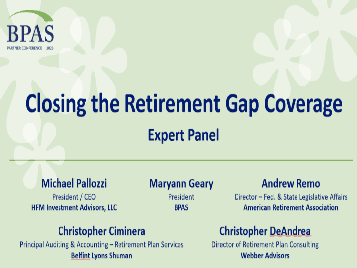 BPAS 2023 Conference - Closing the Retirement Gap