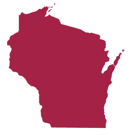 Silhouette of the State of Wisconsin.