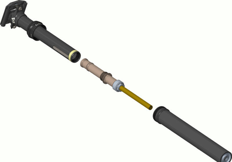 vista esplosa del reggisella telescopico verticale Helium