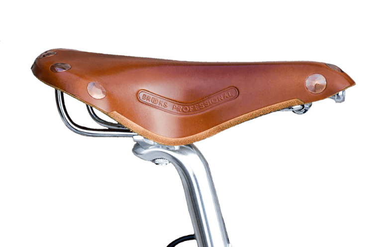 Sella in pelle Brooks Professional per biciclette, centro di comfort e stile. Adatta alle biciclette classiche e moderne, offre durata e un design senza tempo per appassionati di ciclismo.