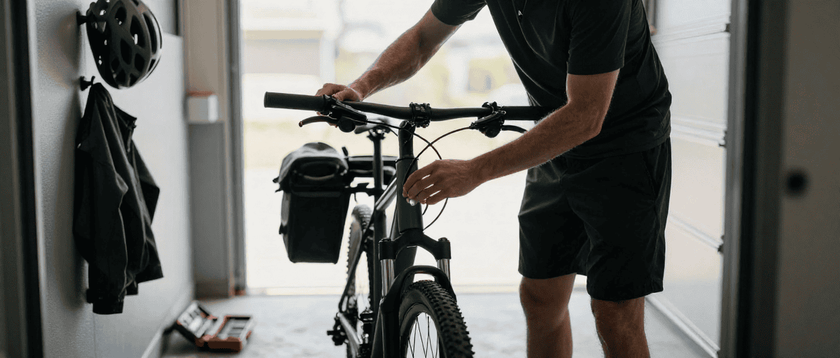 Ciclista urbano con bici elettrica