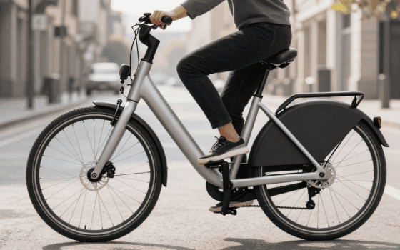 Bici elettrica donna con telaio basso per uso urbano e trekking