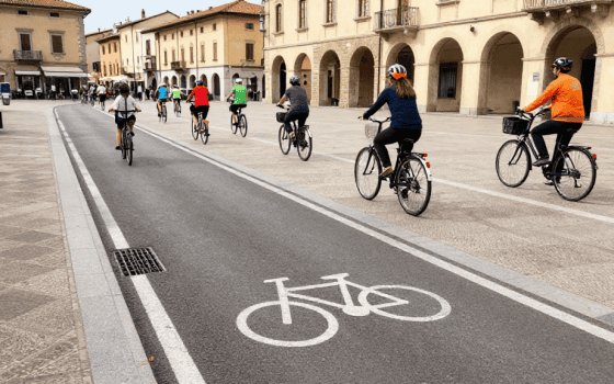 Illustration pour bici in comune - image de couverture