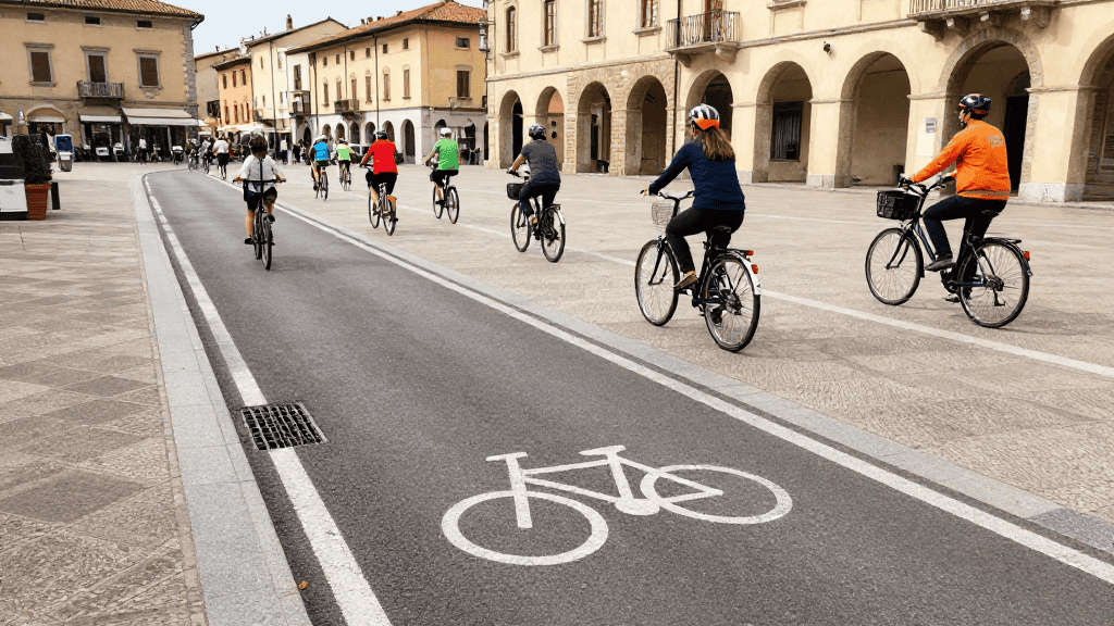 Illustration pour bici in comune - image de couverture