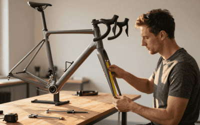 Ciclista misura telaio bici