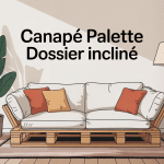 illustration canapé palette dossier incliné ambiance cosy