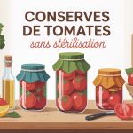 bocaux de tomates maison avec citron vinaigre sur table lumineuse