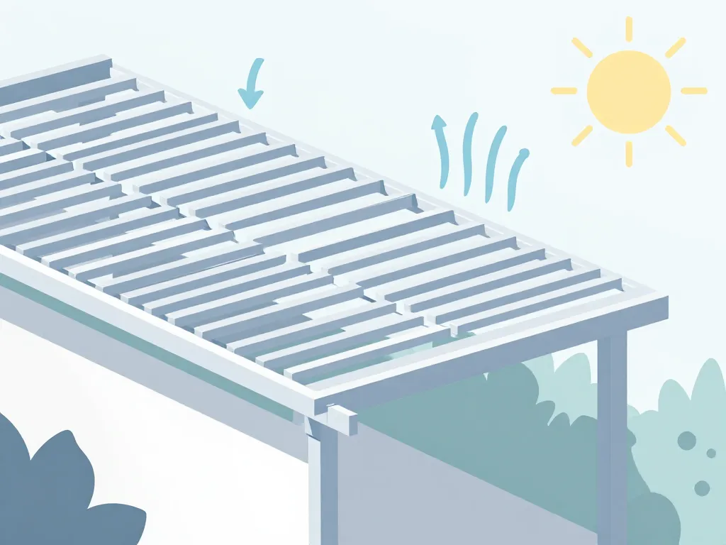 Schéma fonctionnement toiture pergola bioclimatique
