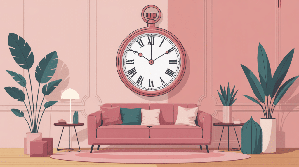 Horloge rose accessoire déco tendance intérieur