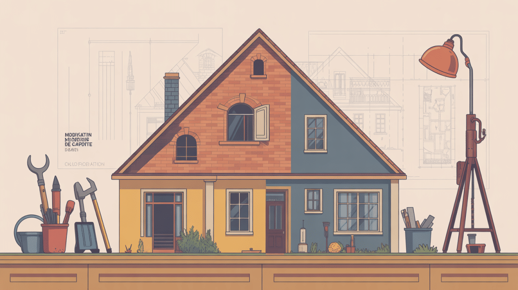 illustration globale prix modification charpente maison section