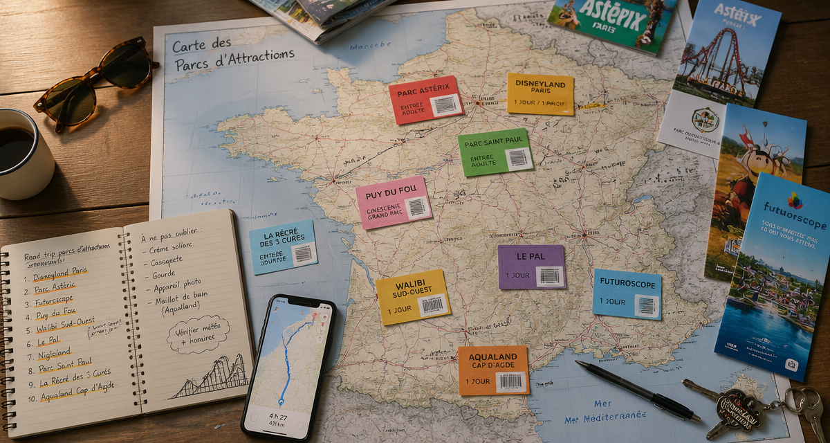 parc attraction france carte vue bureau planification