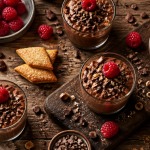 accompagner une mousse au chocolat noir avec sablés diamants et framboises