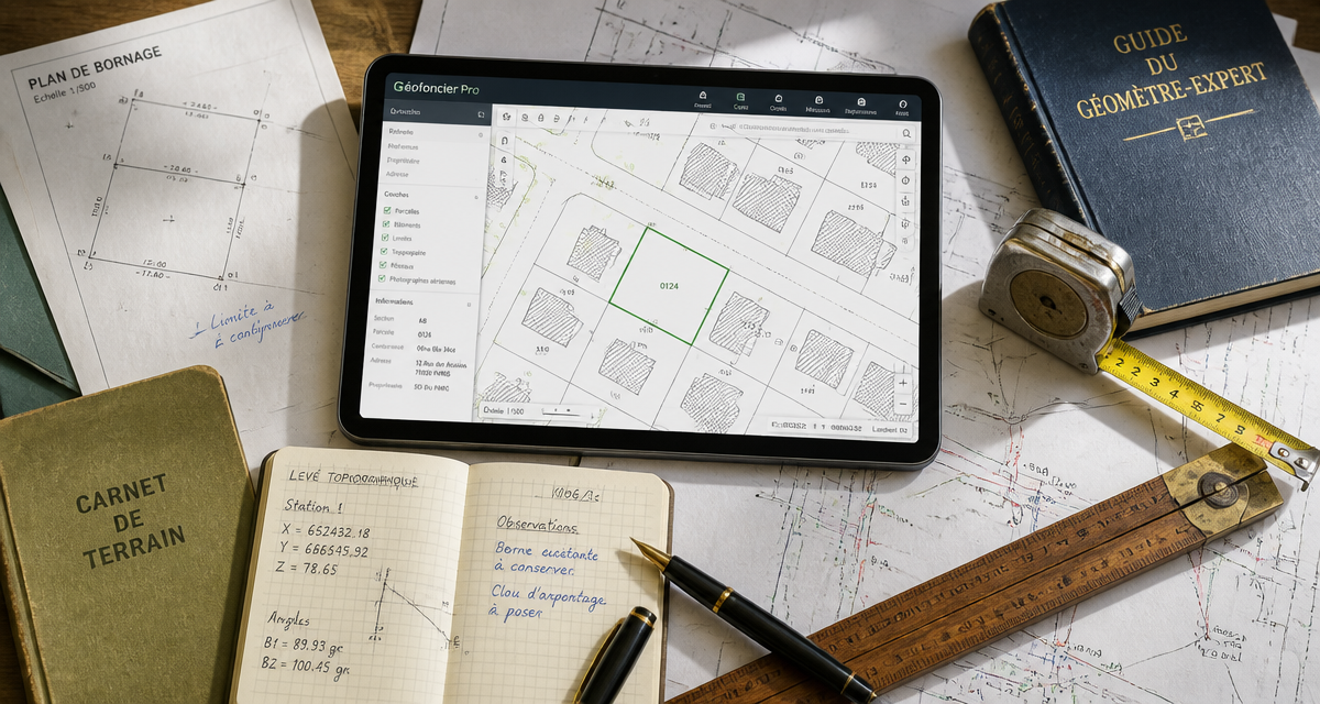 geofoncier pro interface cartographique sur tablette