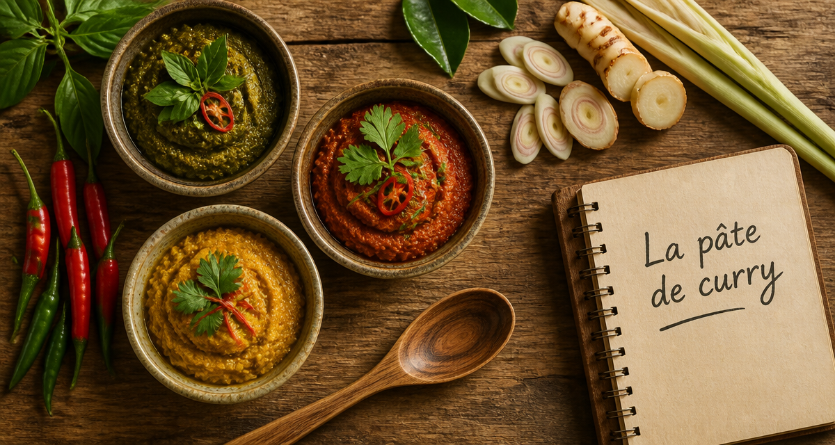 recette avec pate de curry verte rouge jaune