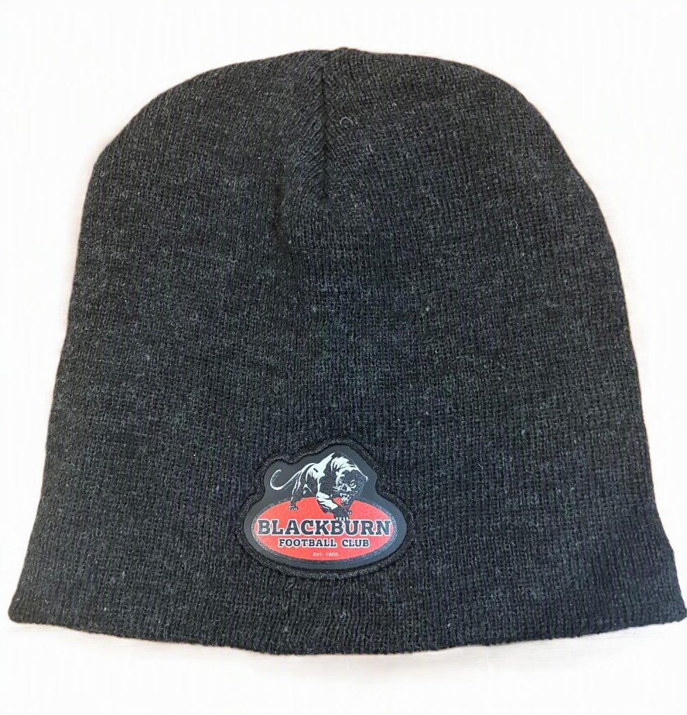 Charcoal skull beanie with Blackburn FC logo badge