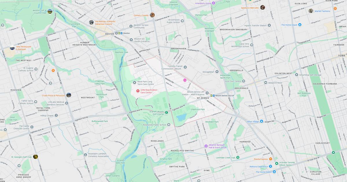 City map with streets, parks, and rivers for navigation and urban planning.