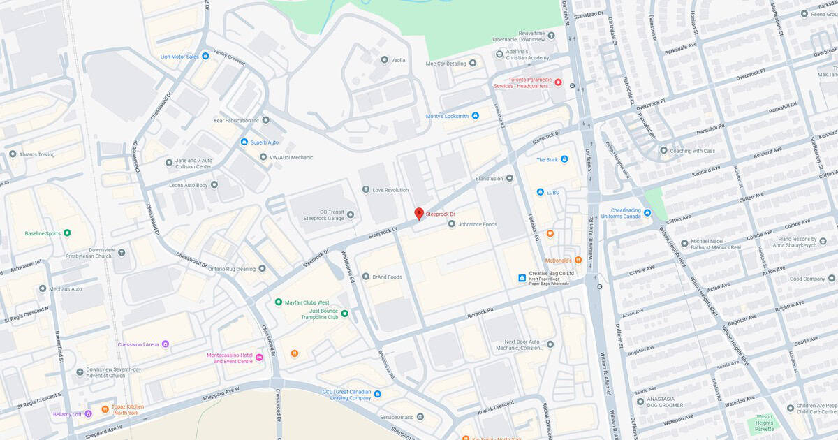 Detailed city map highlighting streets, parks, and public transportation routes.