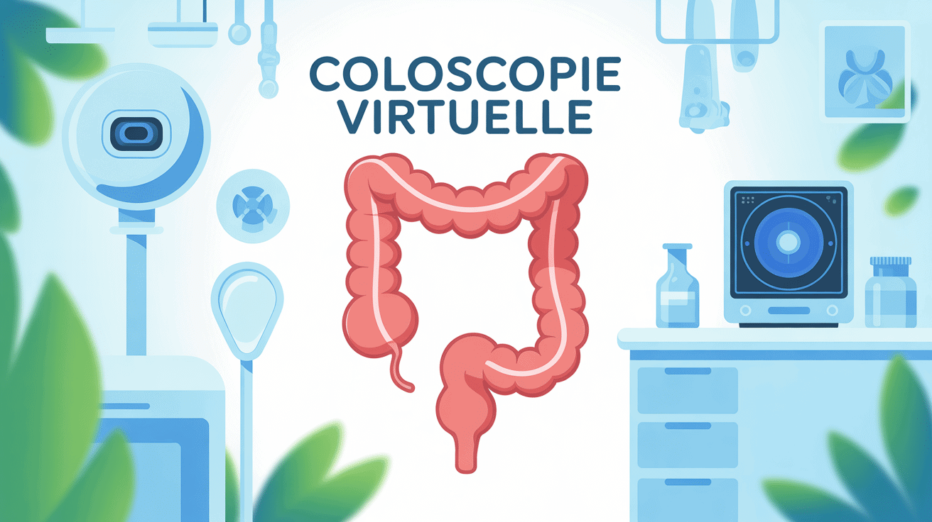 coloscopie virtuel côlon stylisé scanner