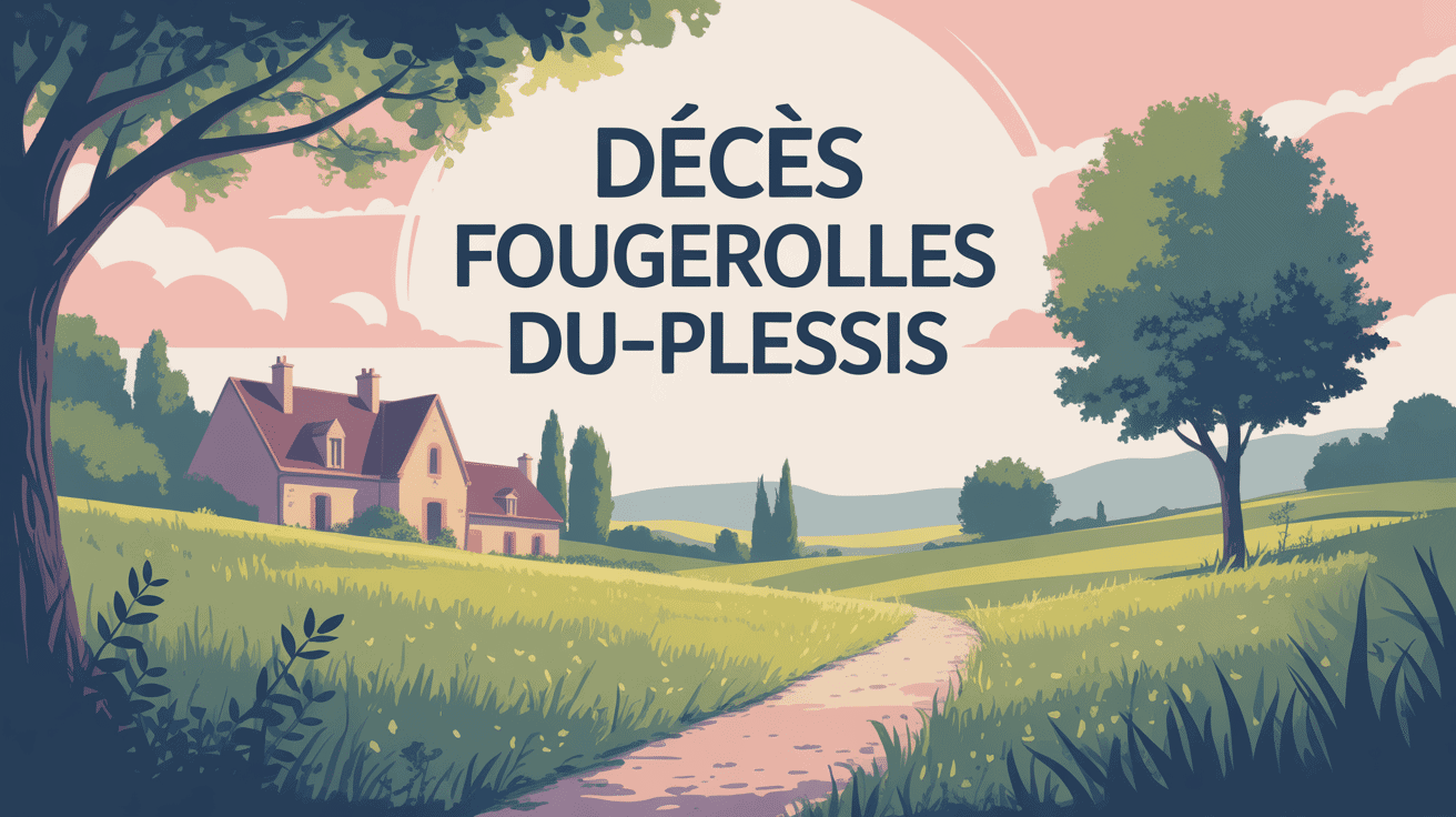 Illustration décès Fougerolles-du-Plessis ambiance village paisible