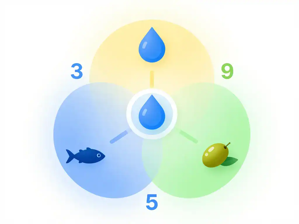 Diagramme concept omega omega 3 6 9 rôle et sources