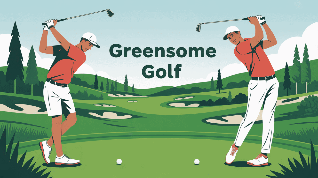 illustration greensome golf équipe stratégie