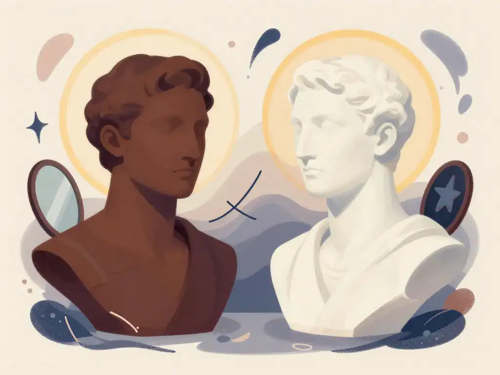 illustration bustes homme maigre noir vs blanc stéréotypes sociaux