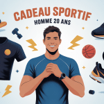 idee cadeau homme 20 ans sportif jeune entouré accessoires sport