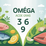 Illustration omega omega 3 6 9 sources naturelles équilibre alimentaire
