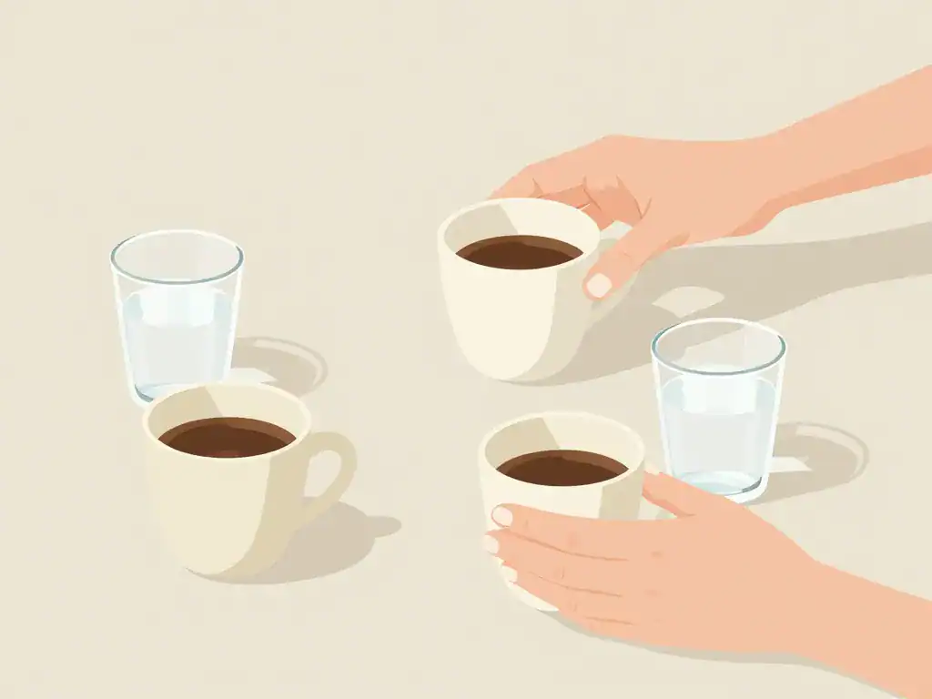 le café et le gougerot table modération, verre d'eau