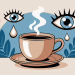 le café et le gougerot image chaude, tasse, sécheresse buccale et oculaire