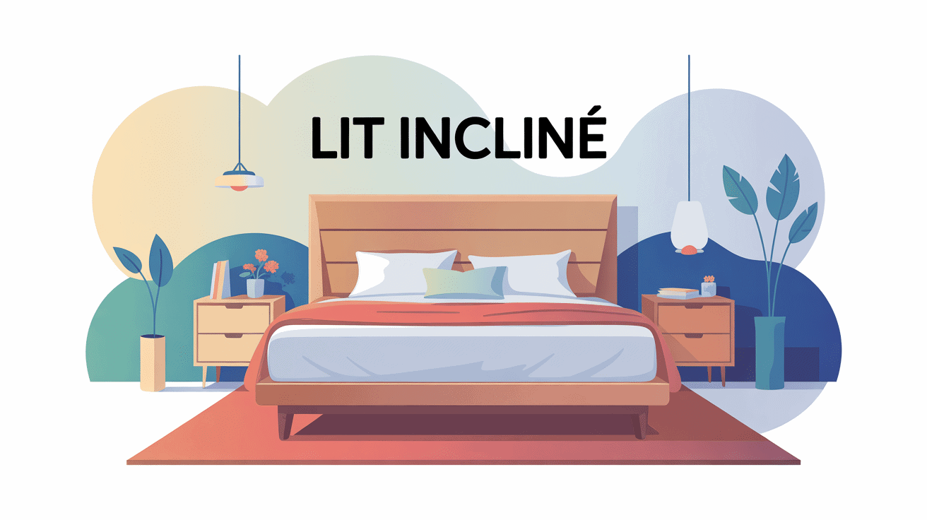lit incliné danger stylisé dans une chambre sereine
