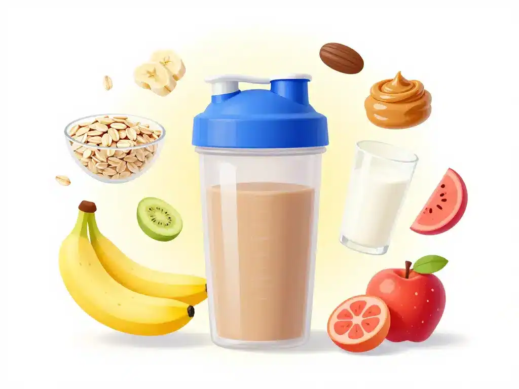 composition shaker prise de masse avec ingrédients nutritifs