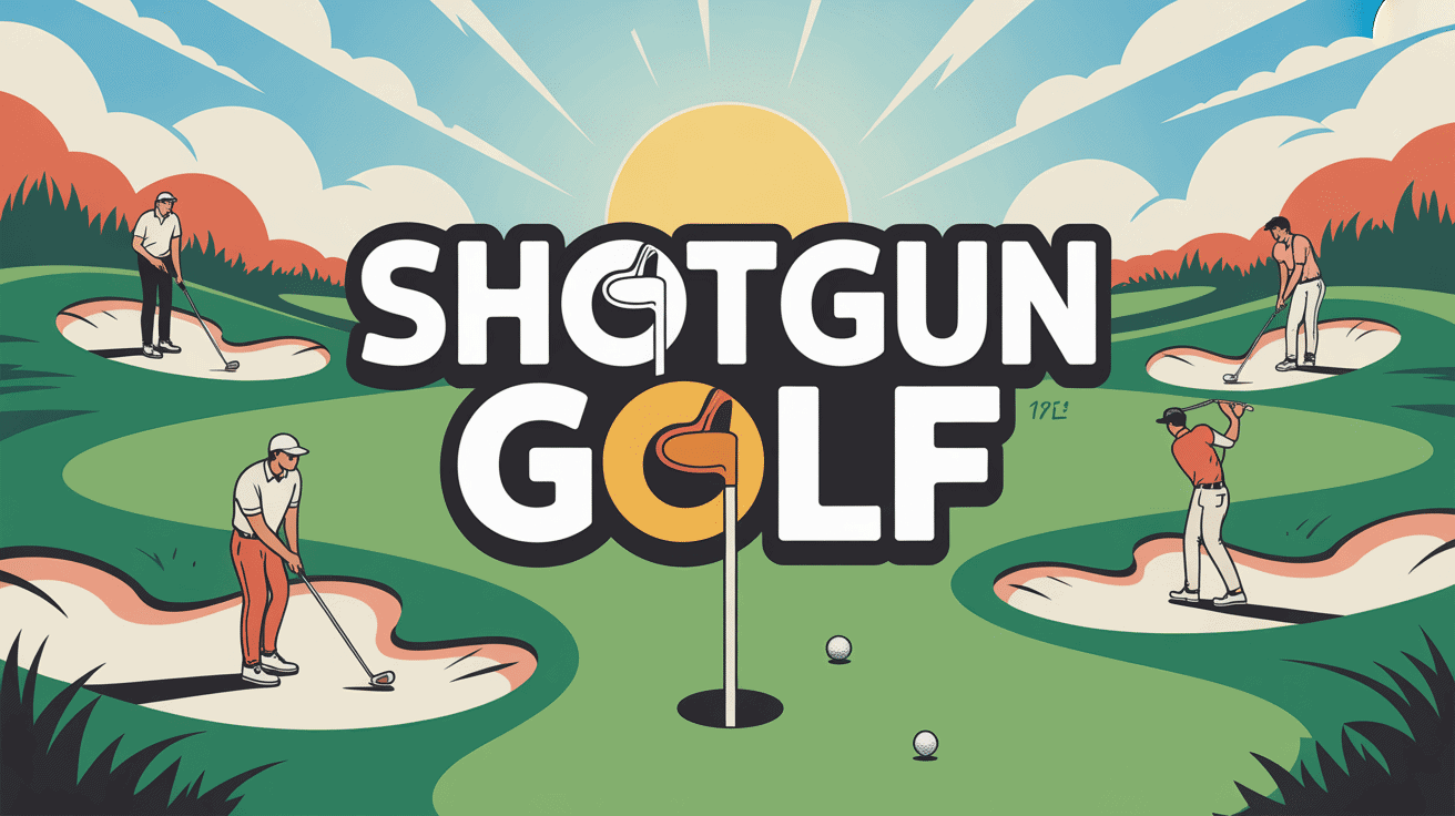 illustration shotgun in golf joueurs parcours collectif