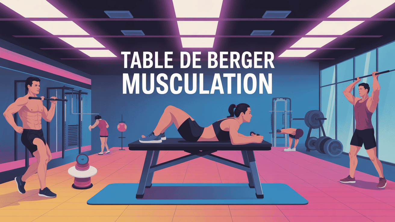 illustration table de berger musculation salle lumineuse sportive