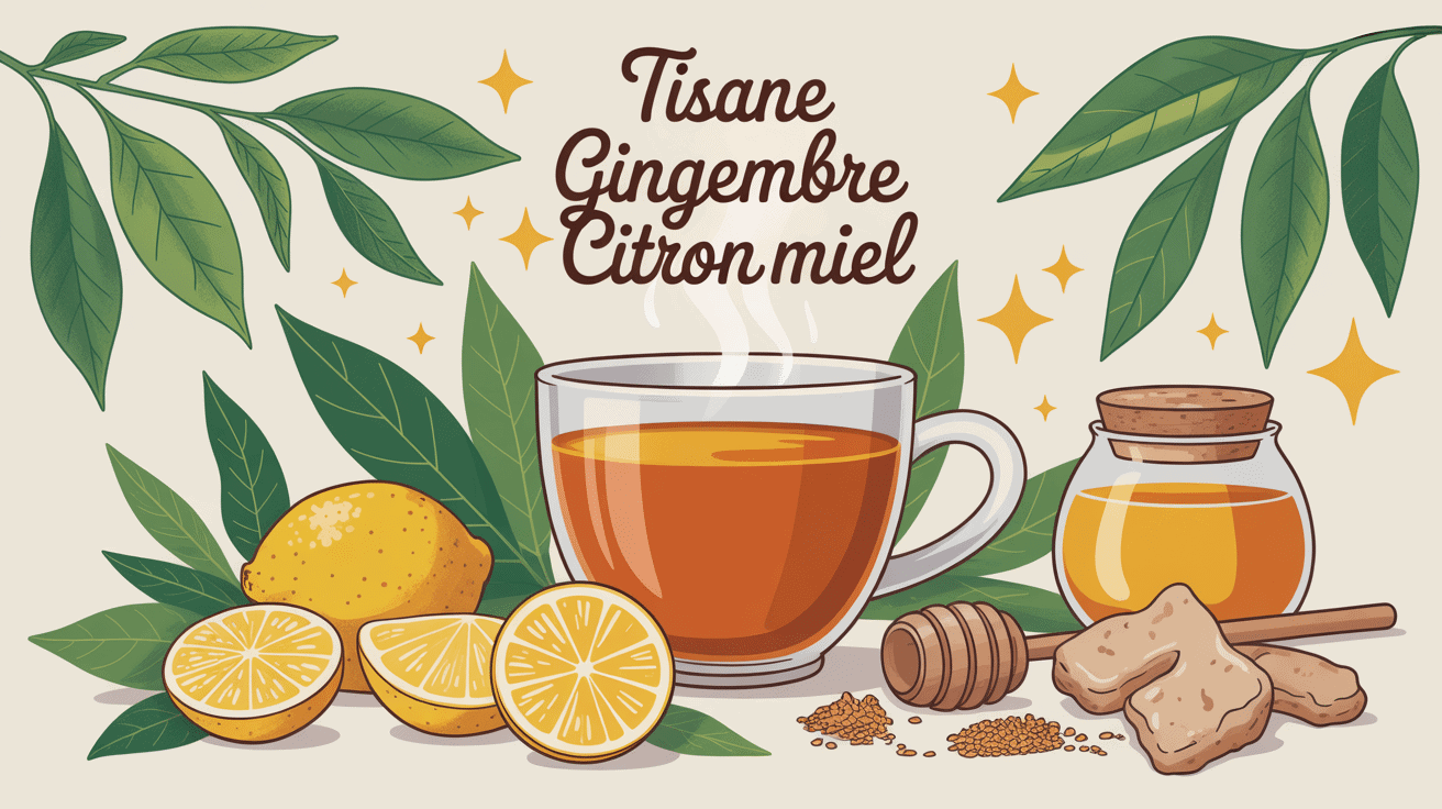 tisane gingembre citron miel bienfaits tasse fumante ingrédients