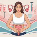 Illustration femme santé ventre gonflé après conisation