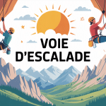 illustration escalade falaise montagne voie escalade