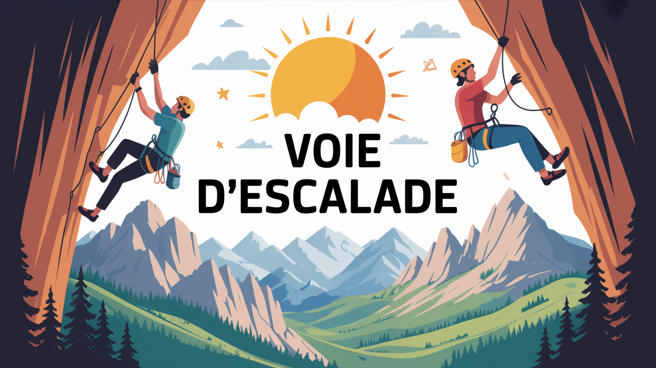 illustration escalade falaise montagne voie escalade