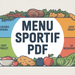 alimentation sportif menu pdf illustration vectorielle colorée