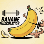 Illustration de banane pour musculation, style moderne, ambiance énergique