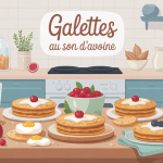 Galettes son d'avoine sur table en cuisine santé