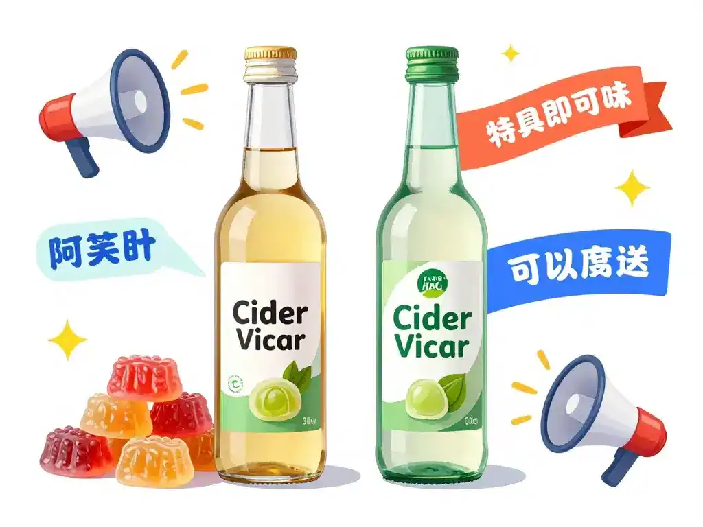 Différences gummies vinaigre de cidre et vinaigre liquide