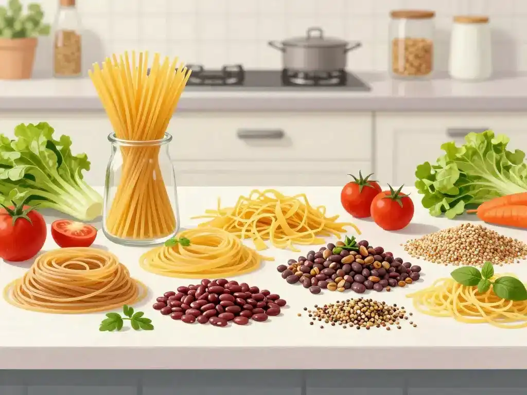 Pate healthy pâtes complètes ingrédients frais sain