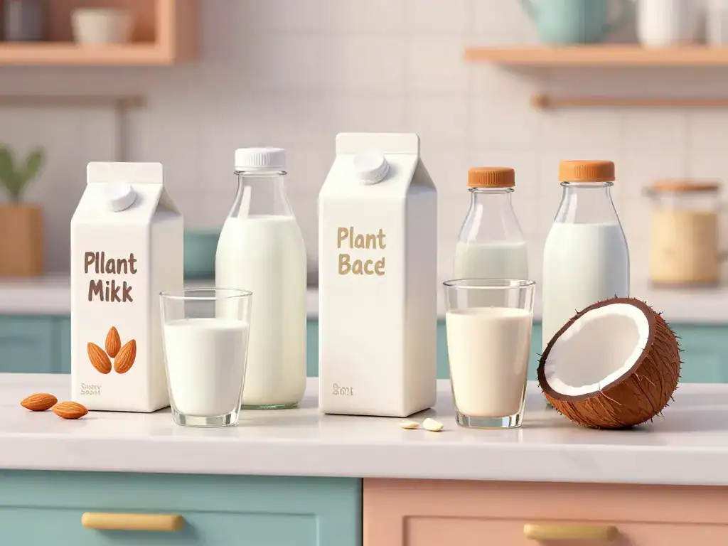 remplacer le lait de vache par quoi scène alternatives végétales