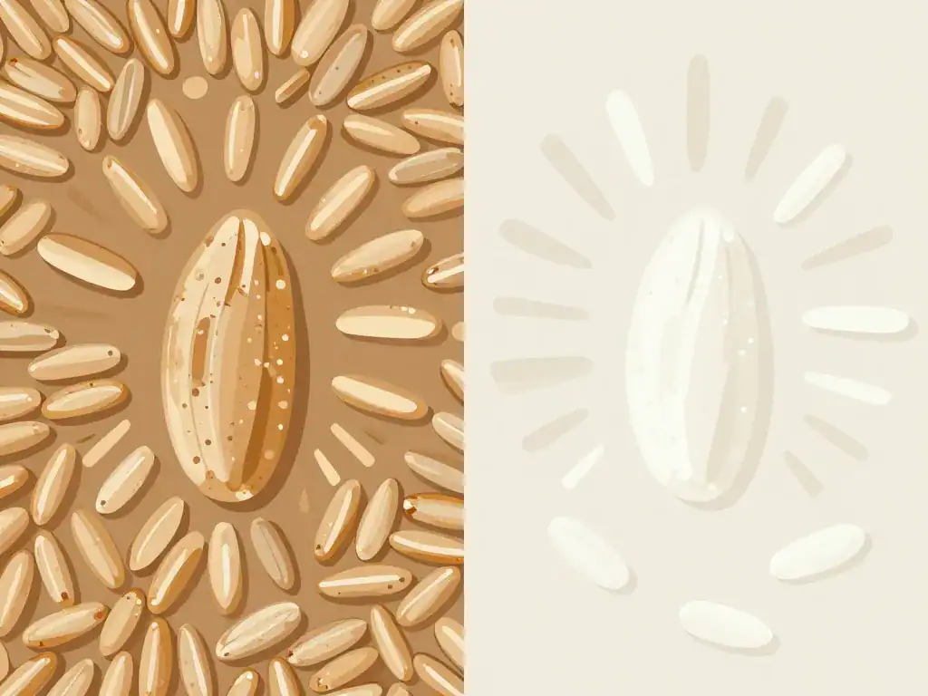 riz complet ou riz blanc illustration différence