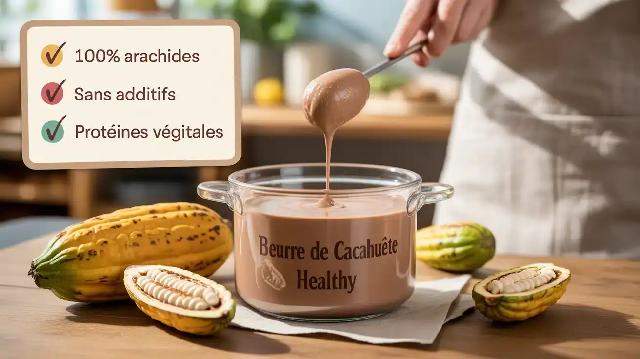beurre de cacahuète healthy pot maison sur table
