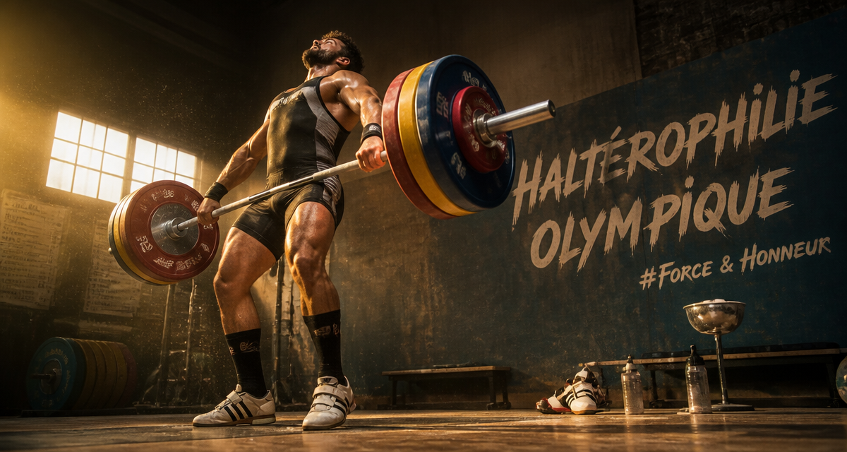 en quoi consiste l halterophilie athlète soulevant barre olympique